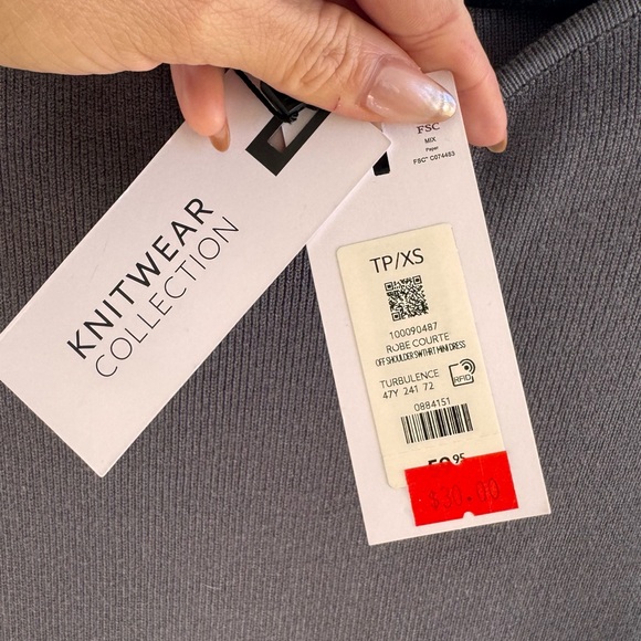 Dynamite Grey Ribbed Dress - Picture 2 of 2